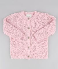 Cardigan-Infantil-com-Bolsos-em-Trico-Texturizado-Rosa-9345924-Rosa_1
