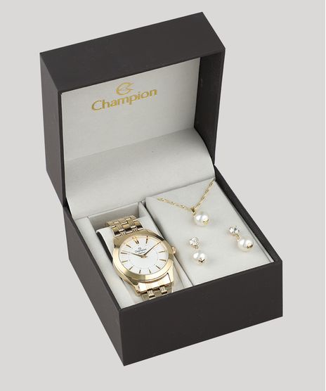 Kit-de-Relogio-Analogico-Champion-Feminino---Brinco---Colar---CN25378W-Dourado-9508256-Dourado_1