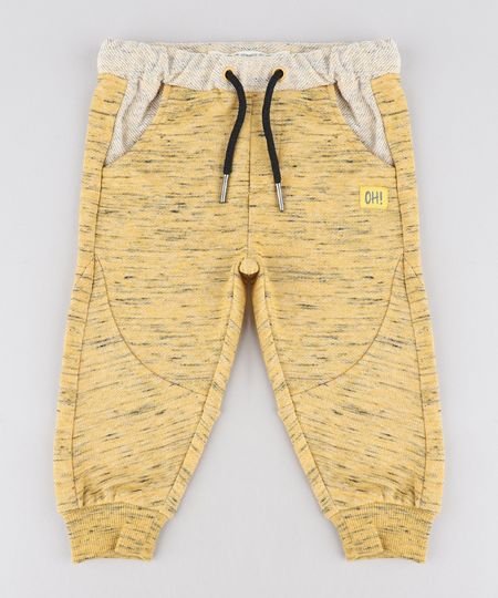 Calca-Infantil-em-Moletom-Mescla-Amarela-9340460-Amarelo_1