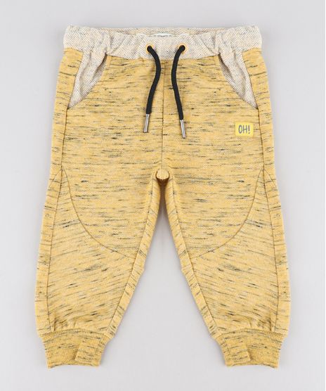 Calca-Infantil-em-Moletom-Mescla-Amarela-9340460-Amarelo_1