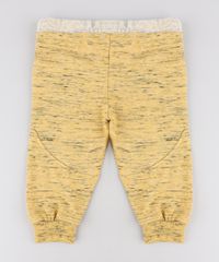 Calca-Infantil-em-Moletom-Mescla-Amarela-9340460-Amarelo_2