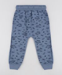 Calca-Infantil-Jogger-Estampada-de-Carros-em-Moletom-Azul-9471851-Azul_2