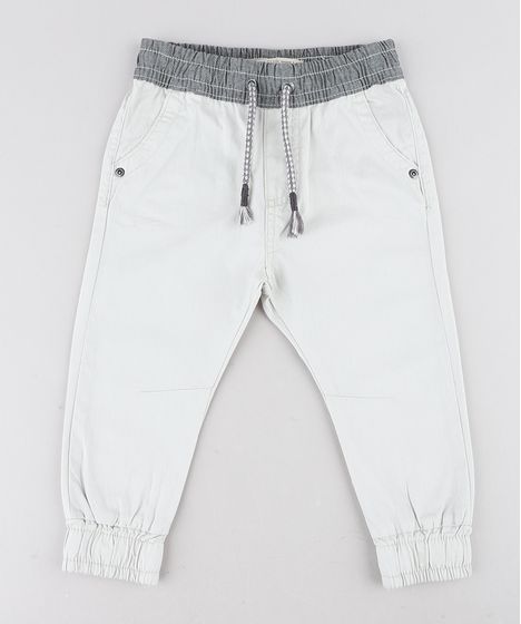 calça sarja infantil cinza