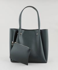 Bolsa-Feminina-Shopper-Grande-com-Piercings--Verde-Escuro-9108100-Verde_Escuro_1