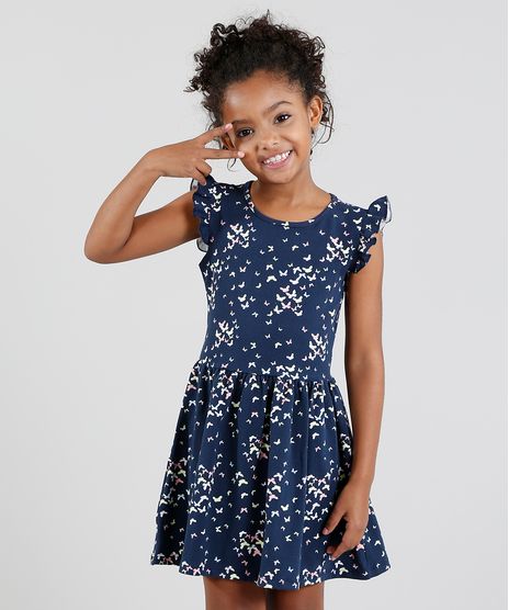 Vestido-Infantil-Estampado-de-Borboletas-com-Babado-Azul-Marinho-9426377-Azul_Marinho_1