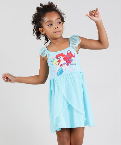 Camisola-Infantil-Pequena-Sereia-Ariel-com-Tule-Sem-Manga-Verde-Agua-9418637-Verde_Agua_1