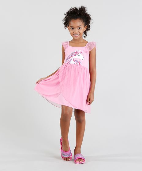 Camisola-Infantil-Unicornio-com-Tule-Sem-Manga-Rosa-9418553-Rosa_1