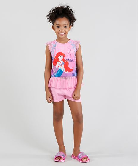 Pijama-Infantil-Pequena-Sereia-Ariel-com-Tule-Regata-Rosa-9418638-Rosa_1