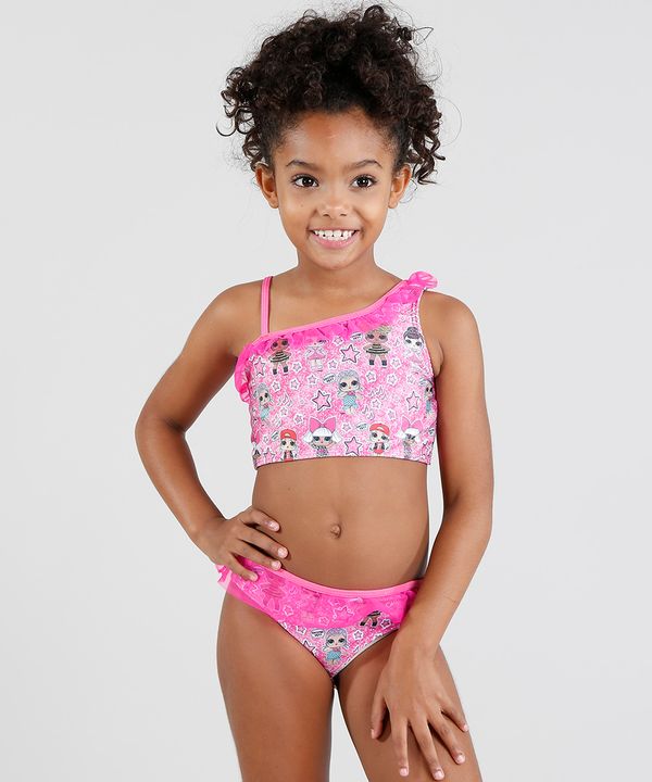 Biquíni Infantil Lol Surprise Estampado com Tule Pink 6