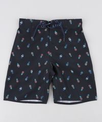 Bermuda-Surf-Infantil-Estampada-de-Abacaxi-com-Cordao-Preta-9475447-Preto_1