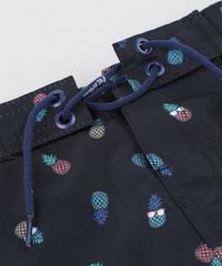 Bermuda-Surf-Infantil-Estampada-de-Abacaxi-com-Cordao-Preta-9475447-Preto_3
