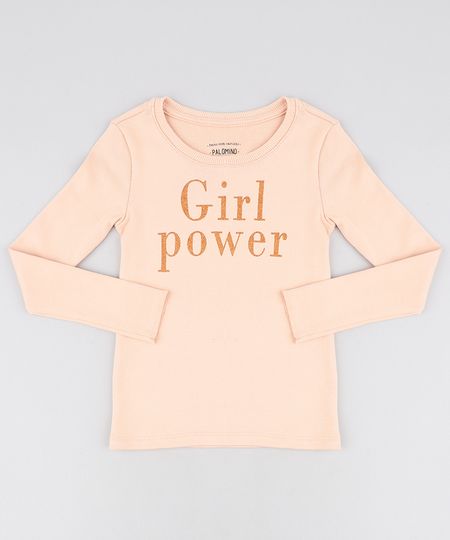 Blusa-Infantil-Canelada--Girl-Power--com-Glitter-Manga-Longa-Decote-Redondo-Laranja-Claro-9457398-Laranja_Claro_1