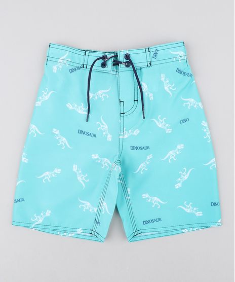 Bermuda-Surf-Infantil-Estampada-de-Dinossauro-com-Cordao-Verde-Claro-9475446-Verde_Claro_1