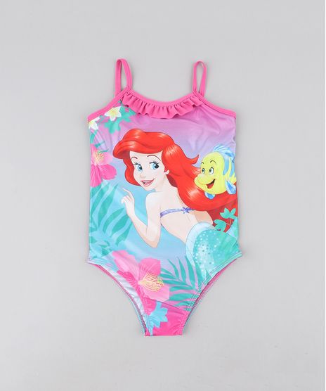 Maio-Infantil-Pequena-Sereia-Ariel-Estampado-com-Protecao-UV50--Rosa-Escuro-9422143-Rosa_Escuro_1