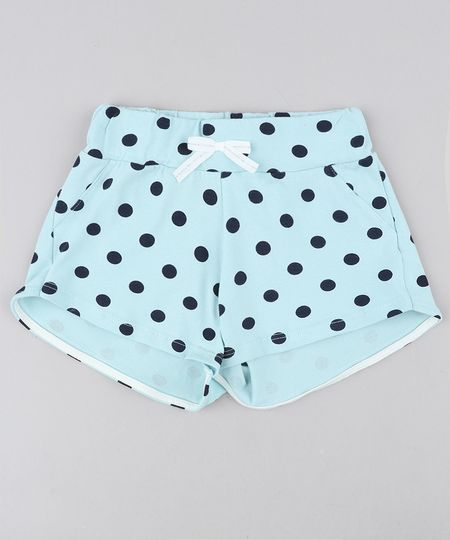 Short-Infantil-Estampado-de-Poa-com-Laco-Verde-Claro-9405576-Verde_Claro_1