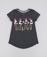 Blusa-Infantil-Minnie-com-Paete-Manga-Curta-Decote-Redondo-Cinza-Mescla-Escuro-9406272-Cinza_Mescla_Escuro_1
