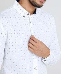 Camisa-Masculina-Slim-Estampada-Mini-Print-Manga-Longa-Branca-9252884-Branco_4