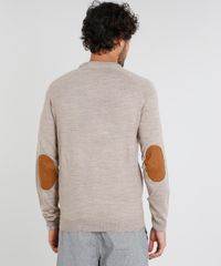 Sueter-Masculino-em-Trico-com-Suede-Kaki-9327988-Kaki_2