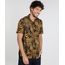 Camisa-Masculina-Relaxed-Estampada-de-Folhagem-Manga-Curta-Mostarda-9466283-Mostarda_1