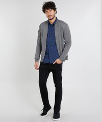 Camisa-Masculina-Slim-Estampada-de-Folhagem-Manga-Curta-Azul-Marinho-9252883-Azul_Marinho_3