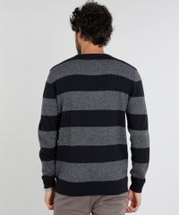 Sueter-Masculino-Listrado-em-Trico-Preto-9364115-Preto_2