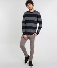 Sueter-Masculino-Listrado-em-Trico-Preto-9364115-Preto_3