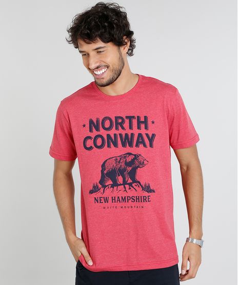 Camiseta-Masculina-com-Estampa-de-Urso-Manga-Curta-Gola-Careca-Vermelha-9451322-Vermelho_1