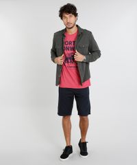 Camiseta-Masculina-com-Estampa-de-Urso-Manga-Curta-Gola-Careca-Vermelha-9451322-Vermelho_3