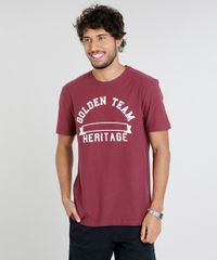 Camiseta-Masculina--Golden-Team--Manga-Curta-Gola-Careca-Vinho-9455926-Vinho_1