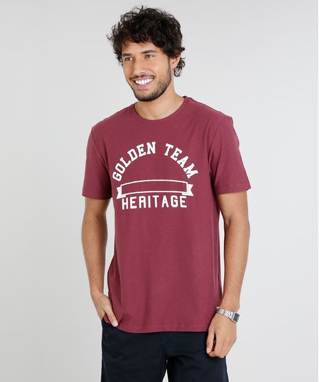 Camiseta-Masculina--Golden-Team--Manga-Curta-Gola-Careca-Vinho-9455926-Vinho_1