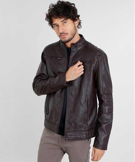Jaqueta-Masculina-Biker-com-Bolsos-Vinho-9357809-Vinho_1