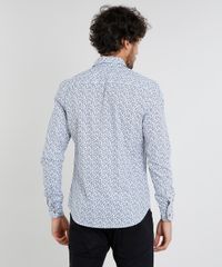 Camisa-Masculina-Slim-Estampada-de-Folhagem-com-Bolso-Manga-Curta-Branca-9253940-Branco_2