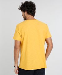 Camiseta-Masculina-Basica-Manga-Curta-Gola-V-Mostarda-9447466-Mostarda_2