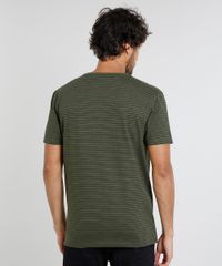 Camiseta-Masculina-Basica-Listrada-Manga-Curta-Gola-V-Verde-Militar-9447467-Verde_Militar_2