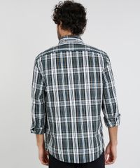 Camisa-Masculina-Comfort-Estampada-Xadrez-com-Bolso-Manga-Longa-Verde-9445206-Verde_2