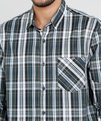 Camisa-Masculina-Comfort-Estampada-Xadrez-com-Bolso-Manga-Longa-Verde-9445206-Verde_4
