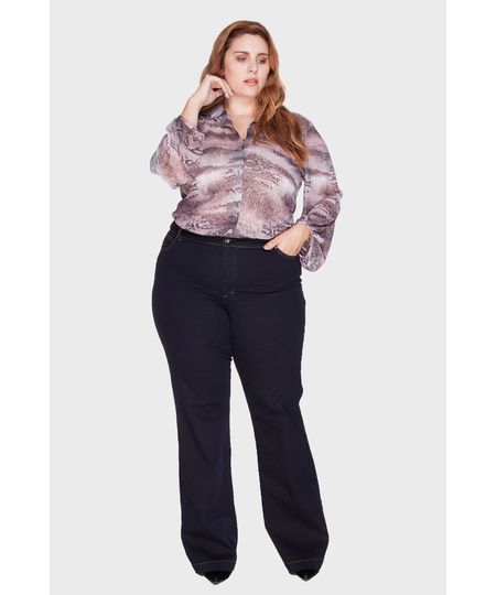 Calça Boot Leg Raphaela Plus Size - Marinho-50/52 Menor preço em Calça Boot Leg Raphaela Plus Size - Marinho-50/52