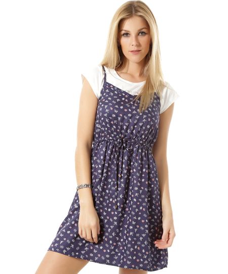 Vestido-Estampado-de-Insetos-Azul-Marinho-8353277-Azul_Marinho_1