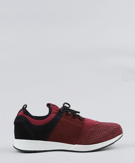 Tenis-Masculino-Running-com-Recortes-Vinho-9469823-Vinho_1