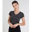 Blusa-Feminina-Basica-com-Bolso-Manga-Curta-Decote-V-Cinza-Mescla-Escuro-8336886-Cinza_Mescla_Escuro_1