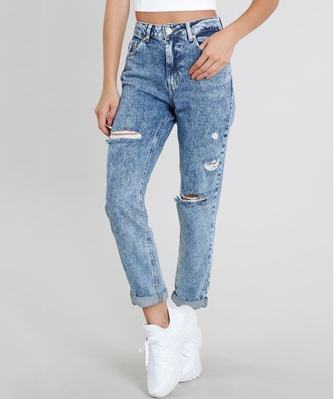 calça jeans feminina mom pants