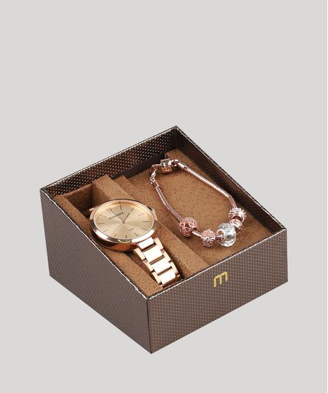 Kit-de-Relogio-Analogico-Mondaine-Feminino---Pulseira---53719LPMGRE1K1-Rose-9527751-Rose_1