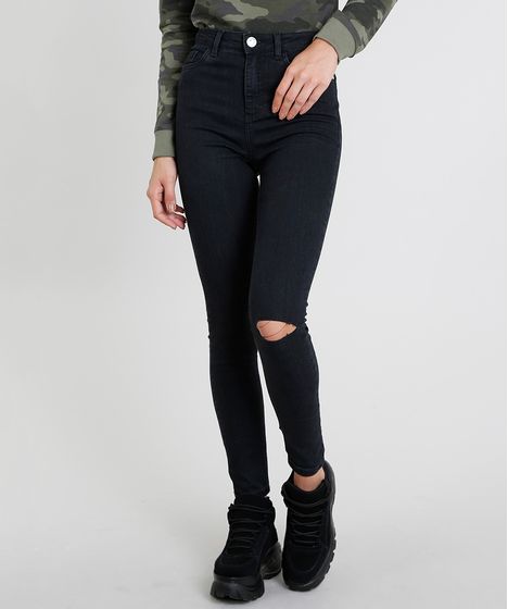 calças jeans preta feminina