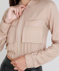 Jaqueta-Bomber-Feminina-Cropped-com-Bolsos-Kaki-9394139-Kaki_4