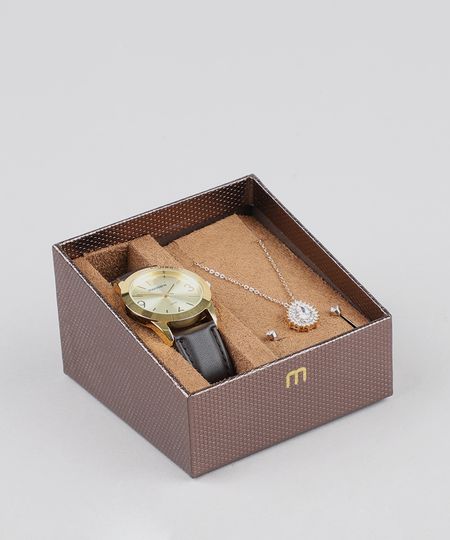 Kit-de-Relogio-Analogico-Mondaine-Feminino---Brinco---Colar---83276LPMVDH1KA-Dourado-9527637-Dourado_1