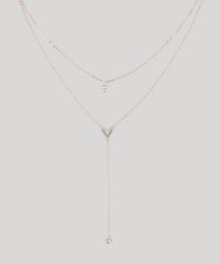 Colar-Feminino-Duplo-com-Pingentes-de-Triangulo-Dourado-9435794-Dourado_1