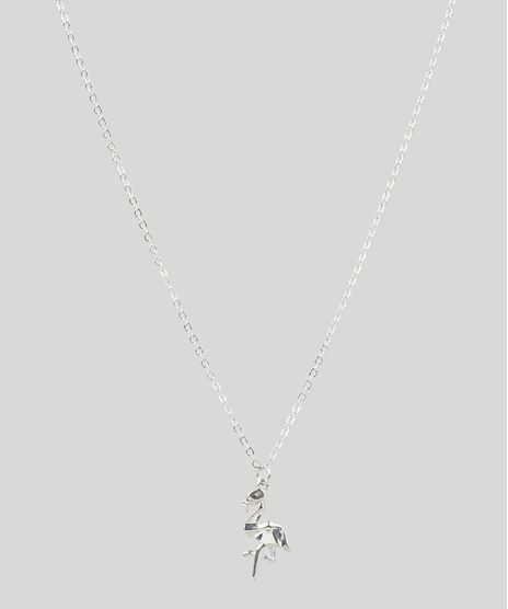 Colar-Feminino-com-Pingente-de-Flamingo-Prateado-9435792-Prateado_1