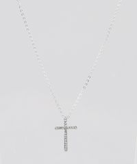 Colar-Feminino-com-Pingente-de-Cruz-Prateado-9435796-Prateado_1