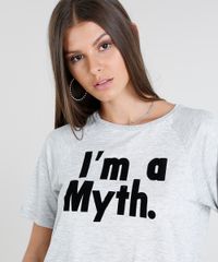 Blusa-Feminina--I-m-a-Myth---Manga-Curta-Decote-Redondo-Cinza-Mescla-Claro-9436144-Cinza_Mescla_Claro_4