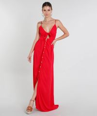 Vestido-Feminino-Longo-com-No-e-Botoes-Alca-Fina-Vermelho-9444486-Vermelho_1